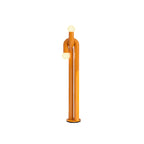 Floor Lamp Double Glass Globes Iron Arch Dimmer Compatible