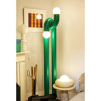Floor Lamp Double Glass Globes Iron Arch Dimmer Compatible