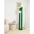 Floor Lamp Double Glass Globes Iron Arch Dimmer Compatible
