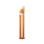 Floor Lamp Double Glass Globes Iron Arch Dimmer Compatible