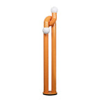 Floor Lamp Double Glass Globes Iron Arch Dimmer Compatible