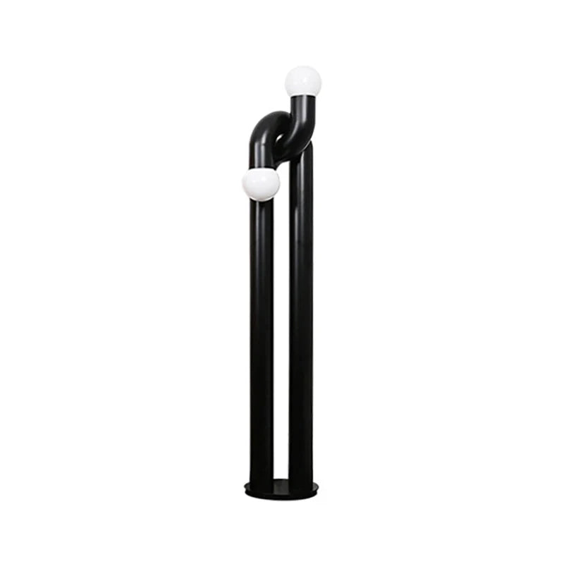 Floor Lamp Double Glass Globes Iron Arch Dimmer Compatible