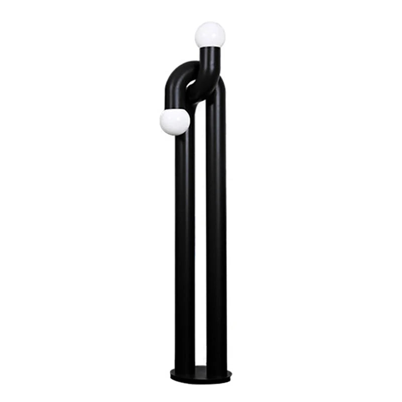 Floor Lamp Double Glass Globes Iron Arch Dimmer Compatible