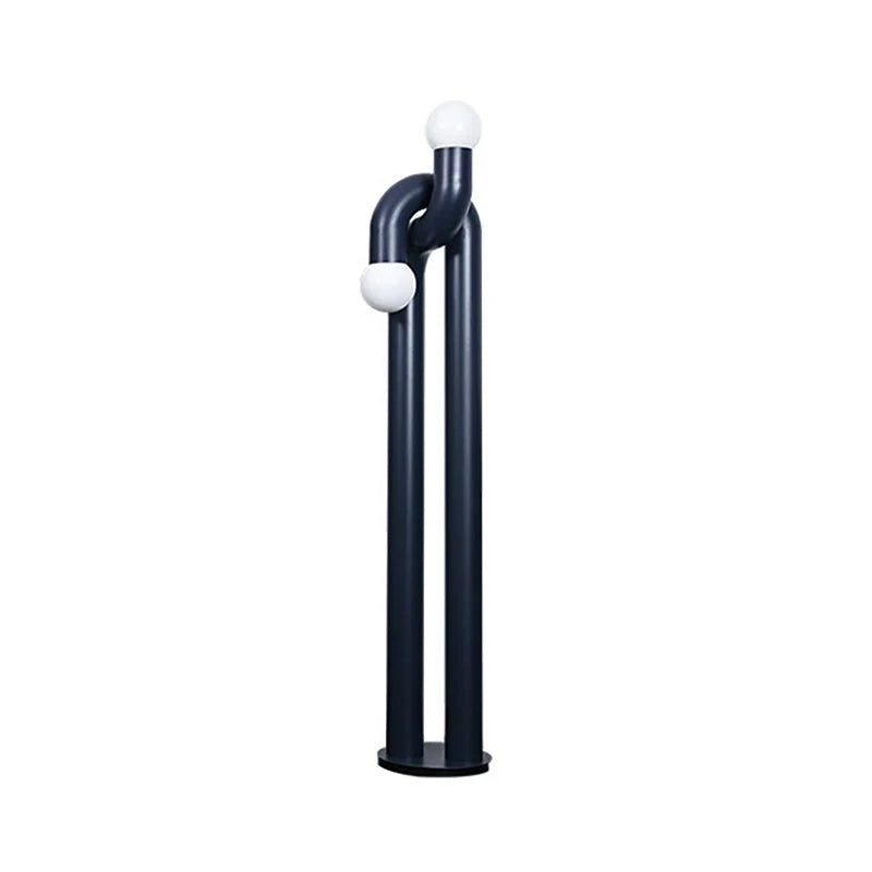 Floor Lamp Double Glass Globes Iron Arch Dimmer Compatible