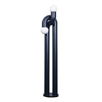 Floor Lamp Double Glass Globes Iron Arch Dimmer Compatible