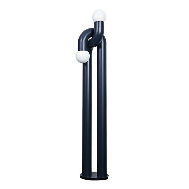 Floor Lamp Double Glass Globes Iron Arch Dimmer Compatible