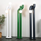 Floor Lamp Double Glass Globes Iron Arch Dimmer Compatible