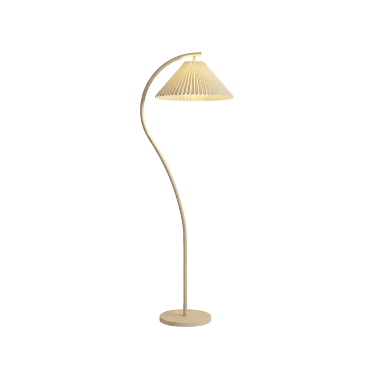 Floor Lamp Hand-Pleated Shade Dimmable Iron Base
