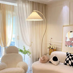 Floor Lamp Hand-Pleated Shade Dimmable Iron Base