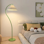 Floor Lamp Hand-Pleated Shade Dimmable Iron Base