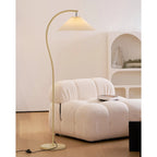 Floor Lamp Hand-Pleated Shade Dimmable Iron Base