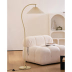 Floor Lamp Hand-Pleated Shade Dimmable Iron Base