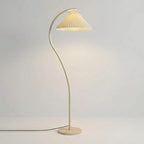 Floor Lamp Hand-Pleated Shade Dimmable Iron Base