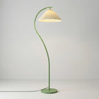Floor Lamp Hand-Pleated Shade Dimmable Iron Base