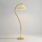 Floor Lamp Hand-Pleated Shade Dimmable Iron Base