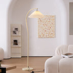 Floor Lamp Hand-Pleated Shade Dimmable Iron Base