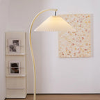 Floor Lamp Hand-Pleated Shade Dimmable Iron Base