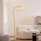 Floor Lamp Hand-Pleated Shade Dimmable Iron Base