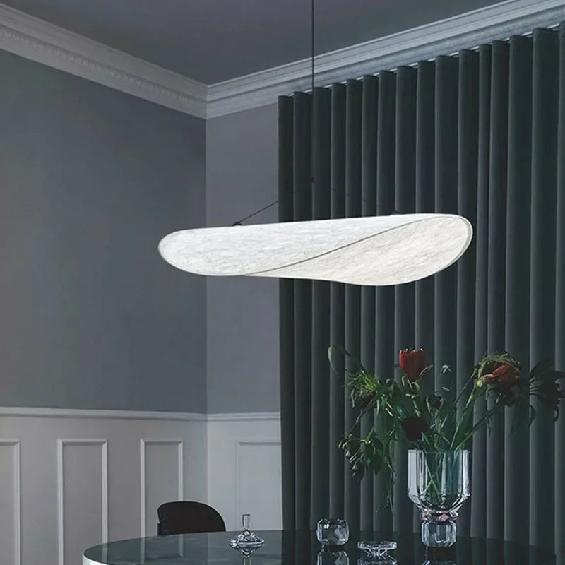 Floor Lamp Handmade Wavy Fabric & Metal Remote Dimming