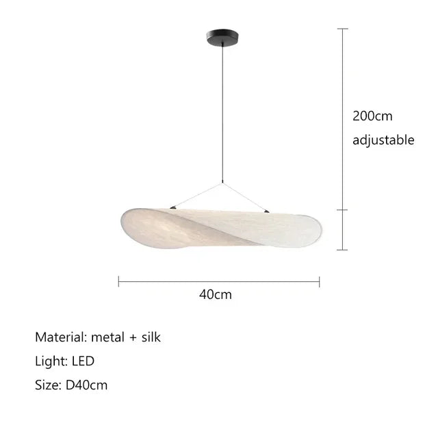 Floor Lamp Handmade Wavy Fabric & Metal Remote Dimming