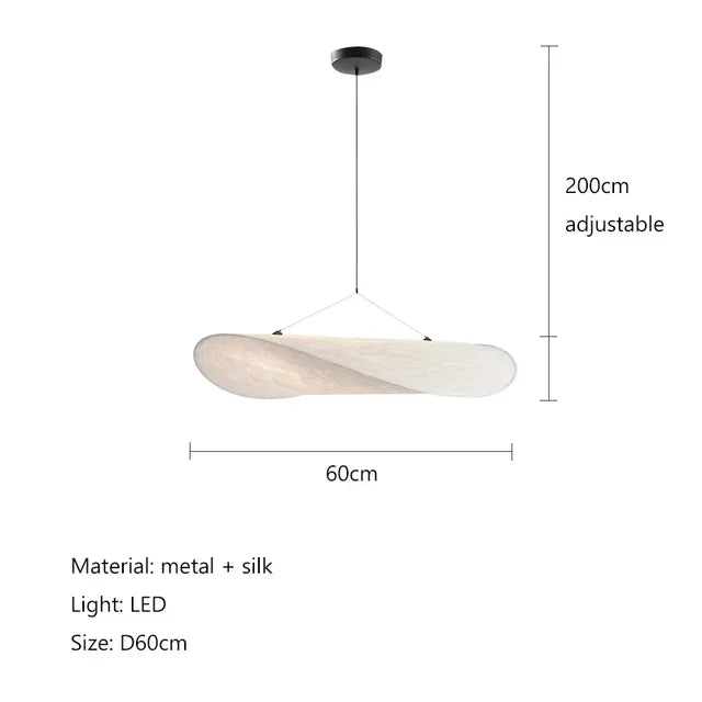 Floor Lamp Handmade Wavy Fabric & Metal Remote Dimming