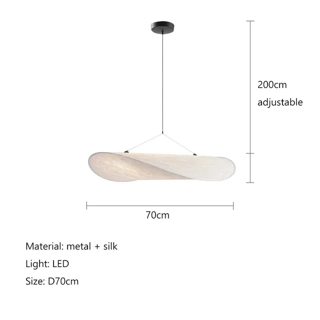 Floor Lamp Handmade Wavy Fabric & Metal Remote Dimming