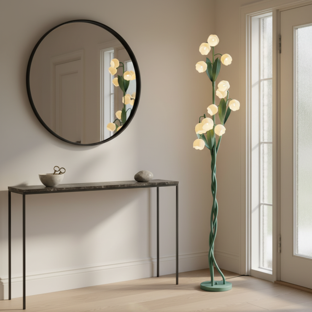 Floor Lamp Orchid Flower Design USB Charging & Foot Switch