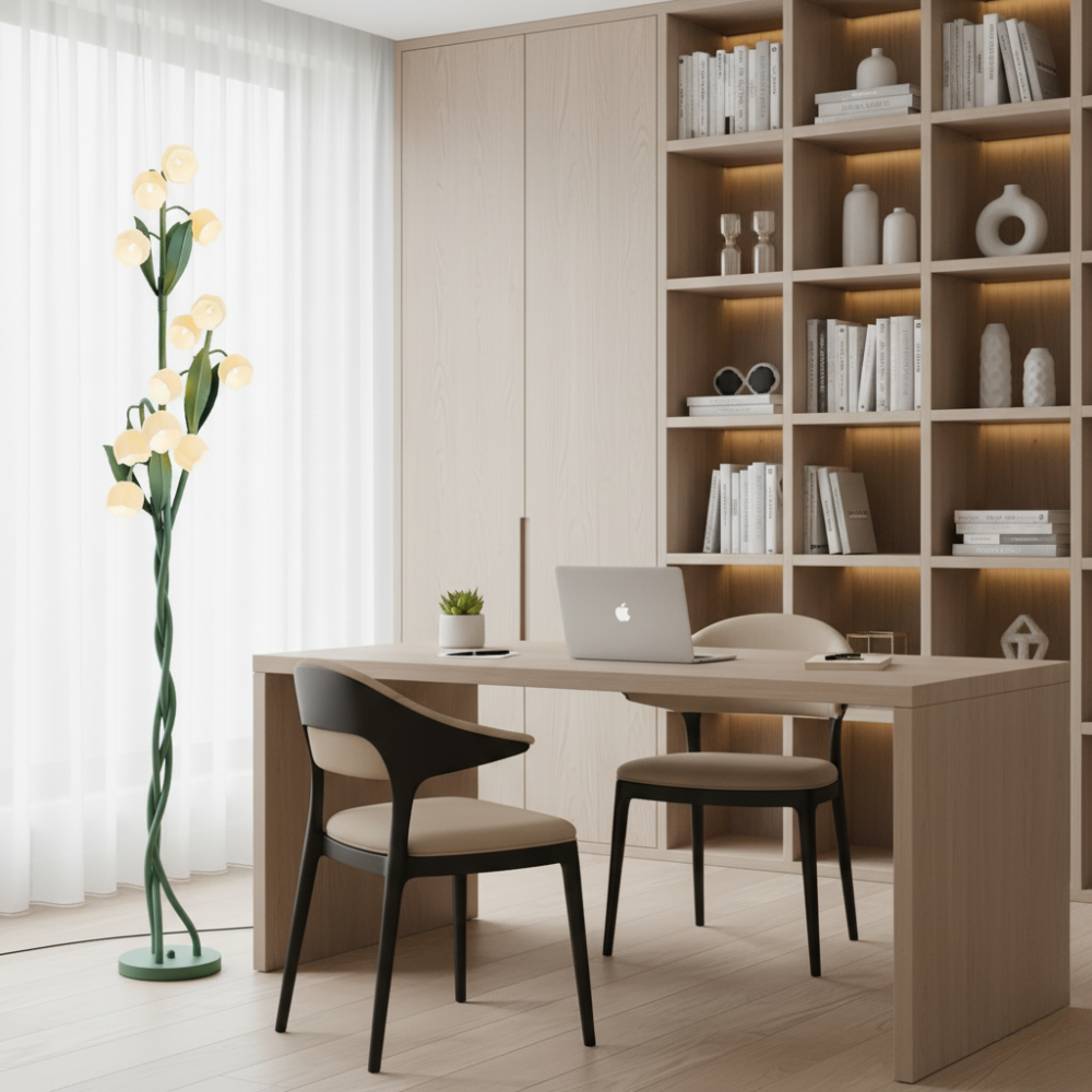 Floor Lamp Orchid Flower Design USB Charging & Foot Switch
