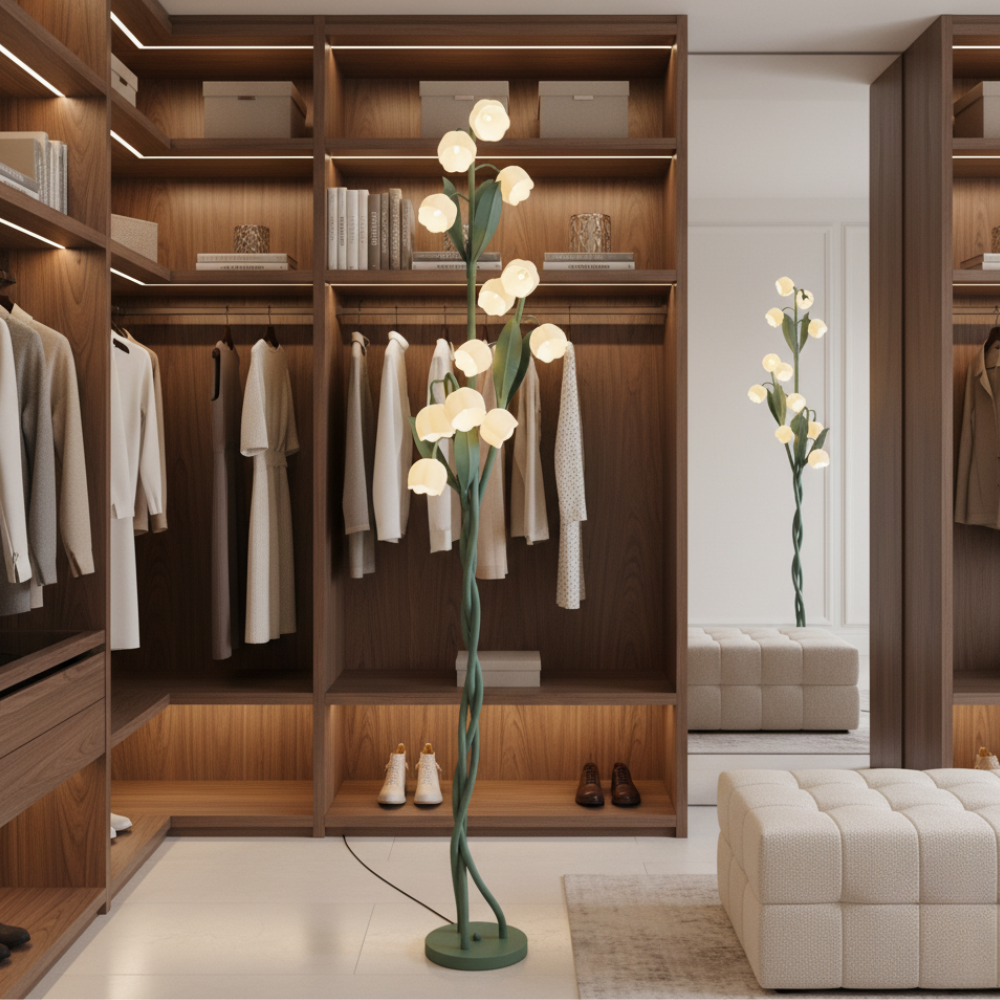 Floor Lamp Orchid Flower Design USB Charging & Foot Switch