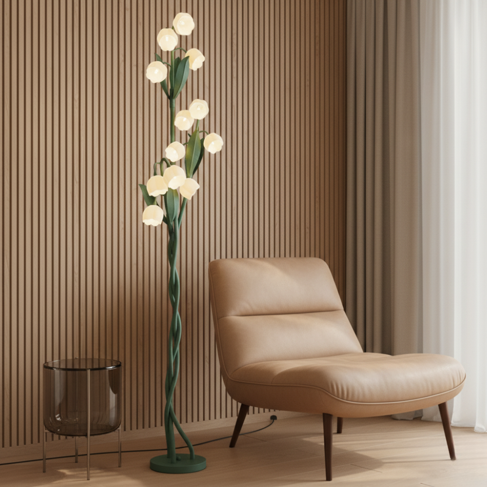 Floor Lamp Orchid Flower Design USB Charging & Foot Switch