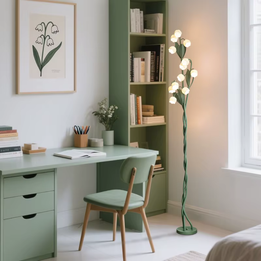 Floor Lamp Orchid Flower Design USB Charging & Foot Switch