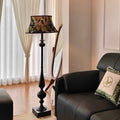 Floor Lamp Patterned Shade LED Compatible Stable Base