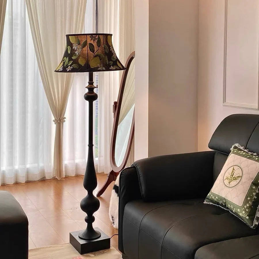 Floor Lamp Patterned Shade LED Compatible Stable Base