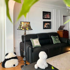 Floor Lamp Patterned Shade LED Compatible Stable Base