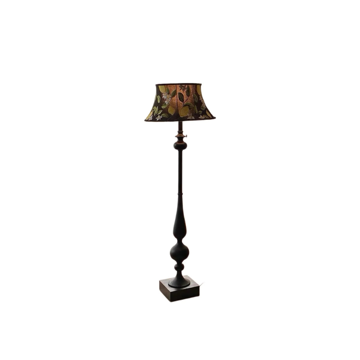 Floor Lamp Patterned Shade LED Compatible Stable Base