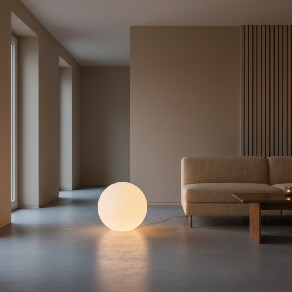 Floor Lamp Resin Globe Marble Base Soft Light Diffusion