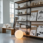 Floor Lamp Resin Globe Marble Base Soft Light Diffusion