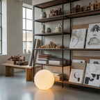 Floor Lamp Resin Globe Shade Soft Diffused Light