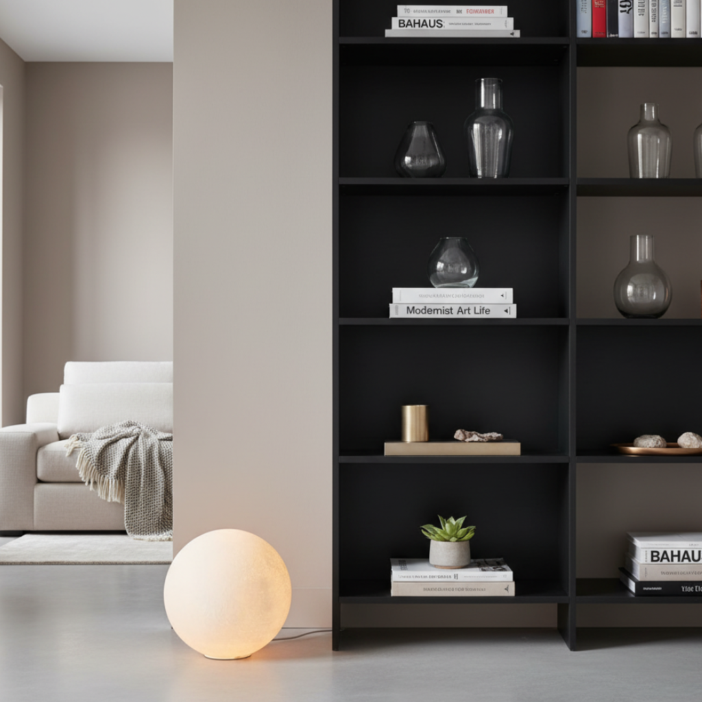 Floor Lamp Resin Globe Shade Soft Diffused Light