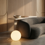 Floor Lamp Resin Globe Shade Soft Diffused Light