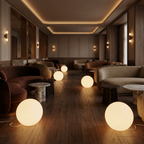 Floor Lamp Resin Globe Shade Soft Diffused Light