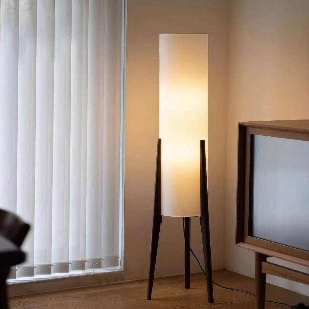 Floor Lamp Scandinavian Solid Walnut Dimmable LED
