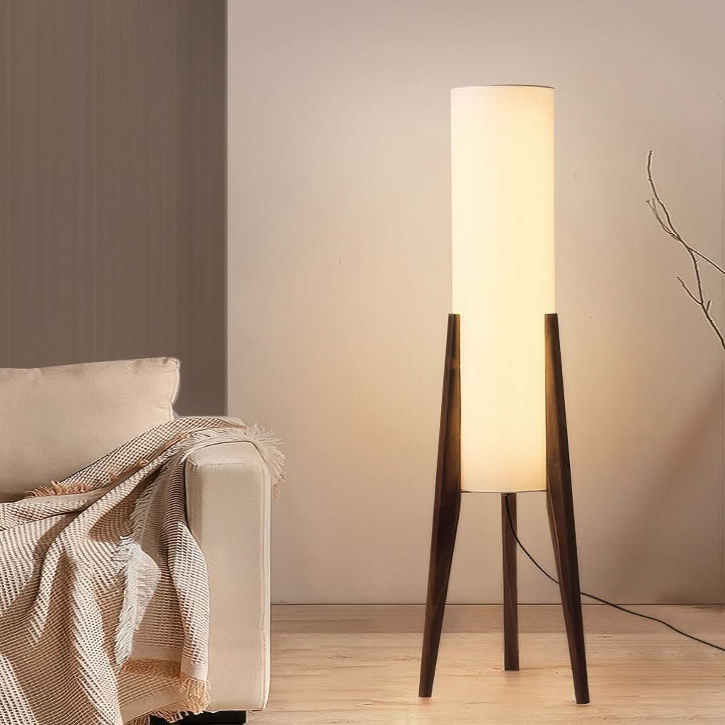 Floor Lamp Scandinavian Solid Walnut Dimmable LED