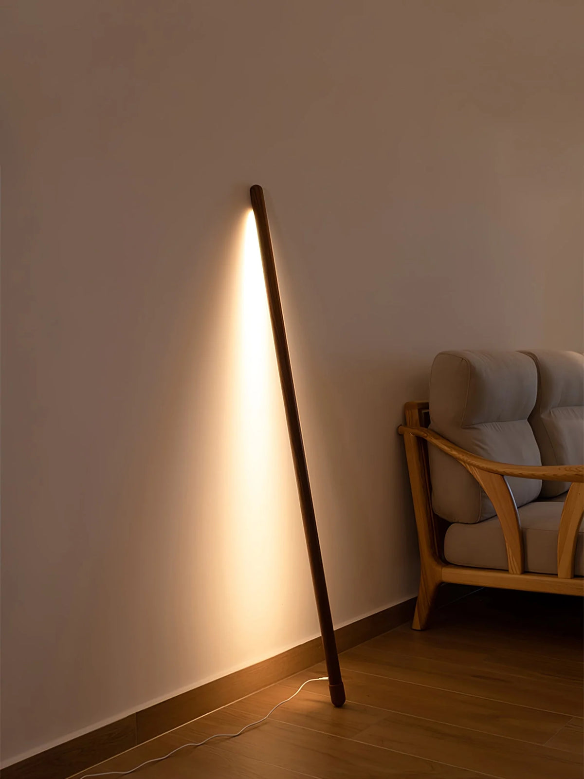 Floor Lamp Scandinavian Wood & Acrylic Dimmable LED