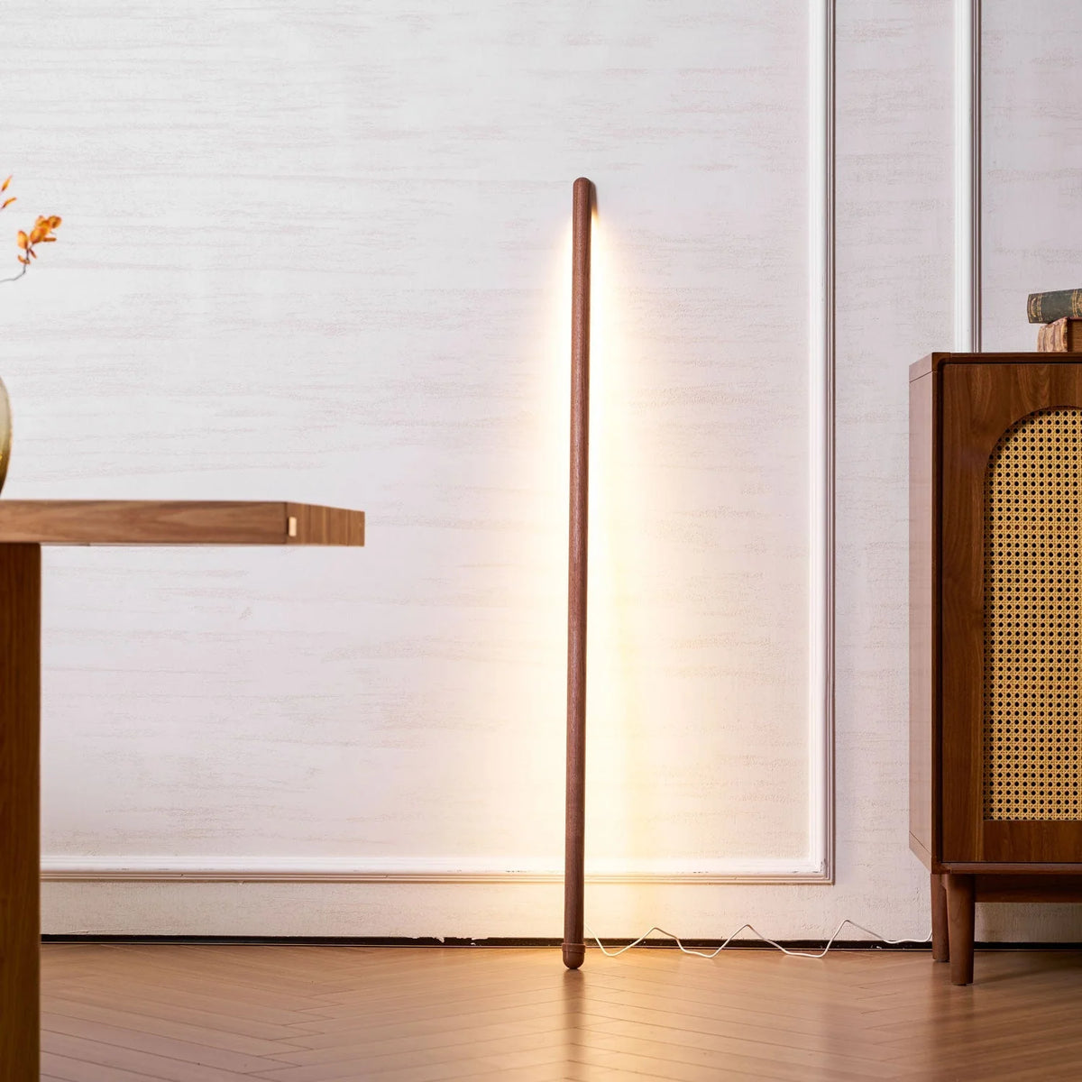 Floor Lamp Scandinavian Wood & Acrylic Dimmable LED