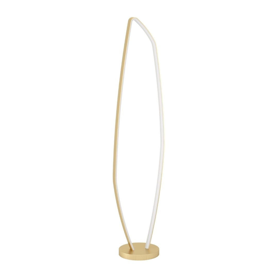 Floor Lamp Sculptural Brushed Brass Integrated Warm White LED