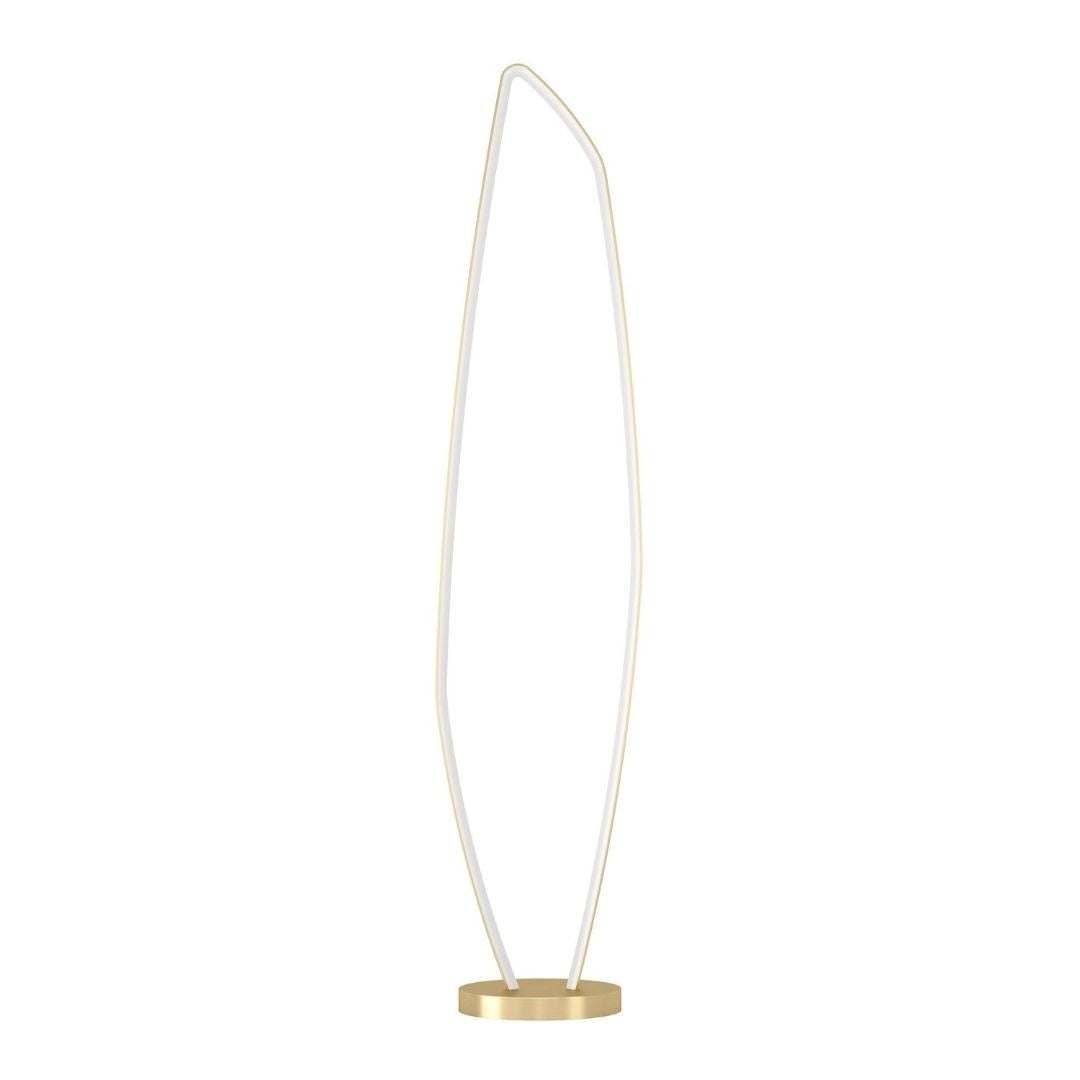 Floor Lamp Sculptural Brushed Brass Integrated Warm White LED