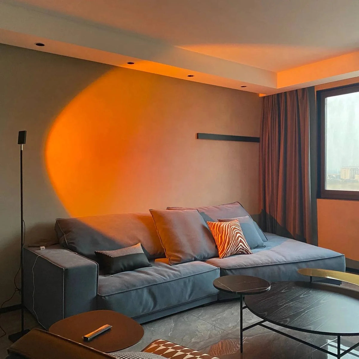 Floor Lamp Soft Halo Projection 3 Color Temperatures Anodized Aluminum