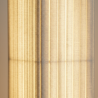 Floor Lamp Walnut Wood & Fabric Shade Warm White LED