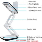 Floor Magnifier Lamp 3X Magnification LED Lights Adjustable Gooseneck